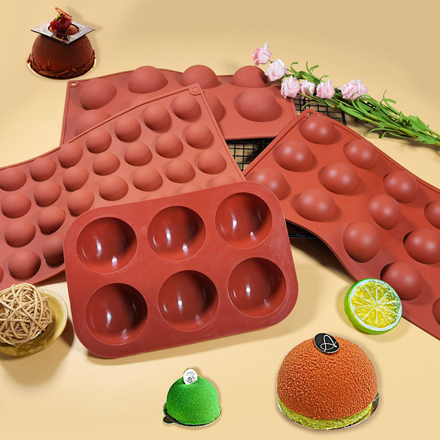 Semicircle Silicone Mold 6/15 Holes Baking Pan for Pastry Mold